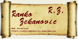 Ranko Zekanović vizit kartica